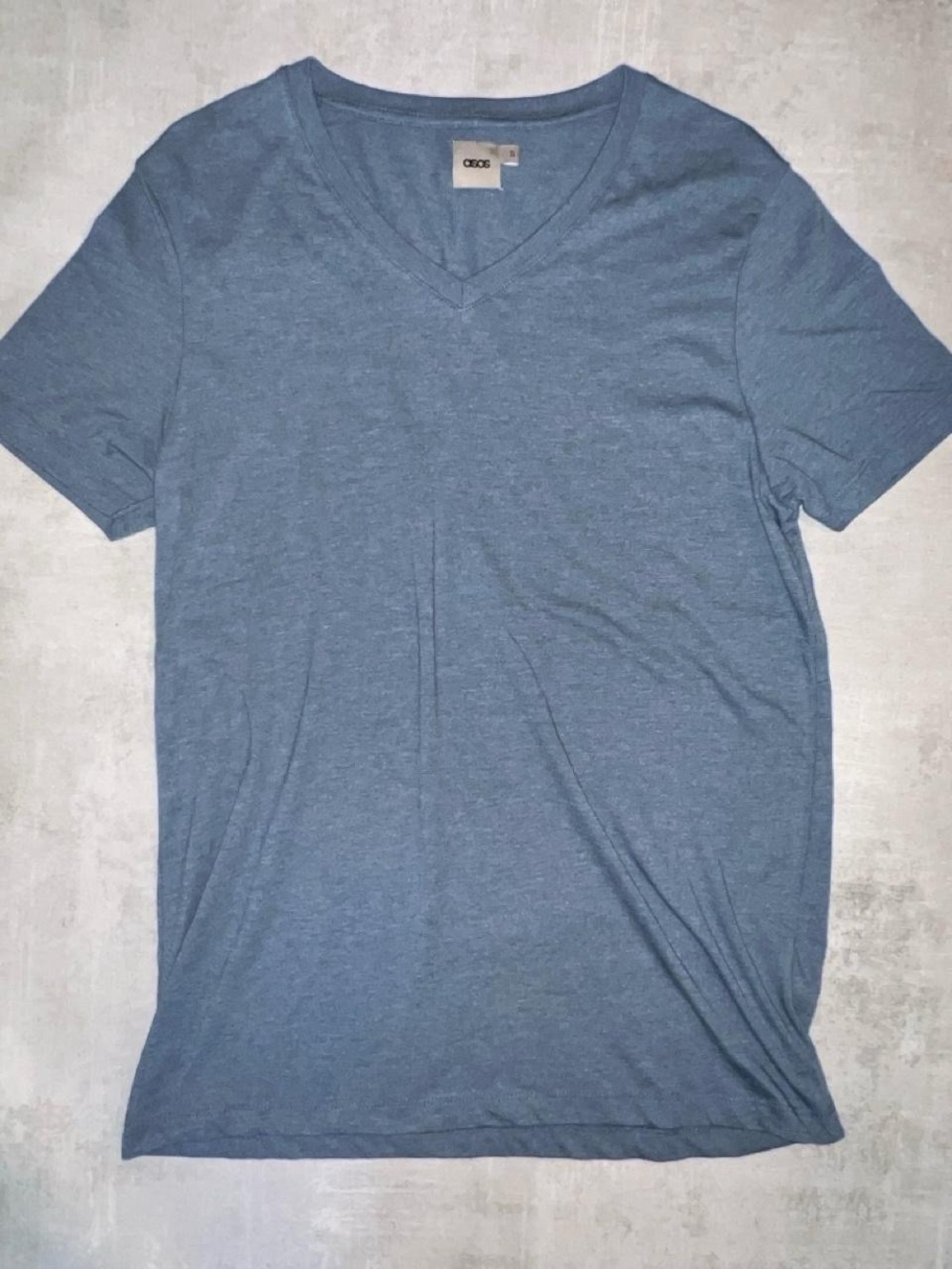 ASOS Men's Short Sleeve V-Neck Tee in Heather Blue